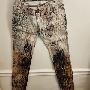 Etienne Marcel Women's Brown Patterned Skinny Jeans Size 25